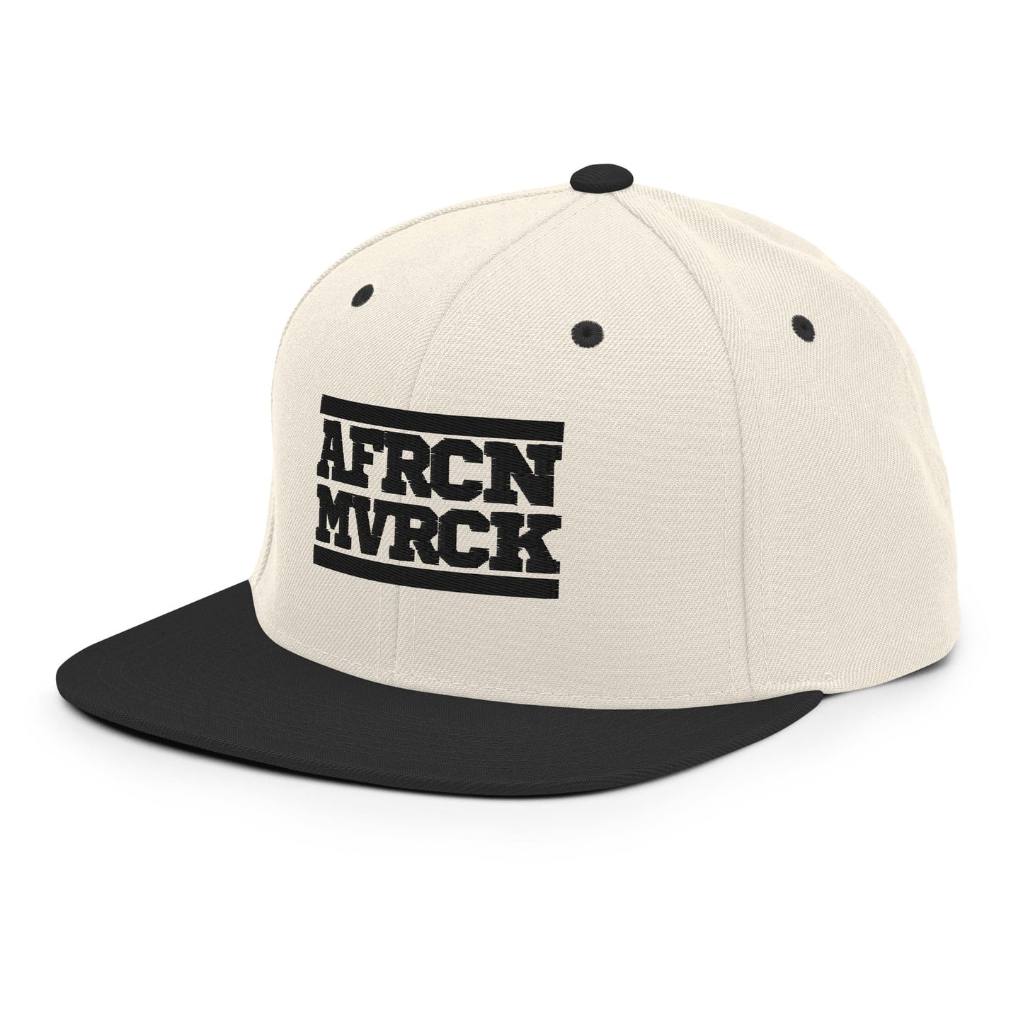 AFRCN MVRCK Snapback - Cream & Black 4