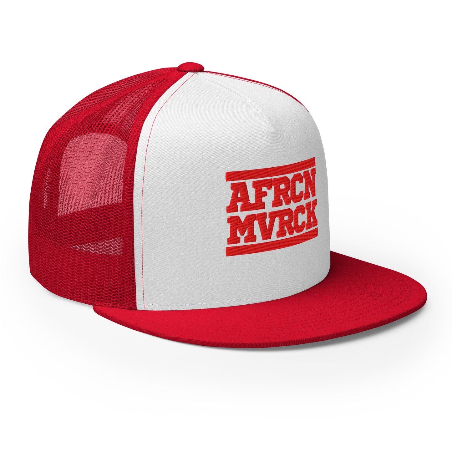 AFRCN MVRCK Trucker Hat - White & Fire Red 4