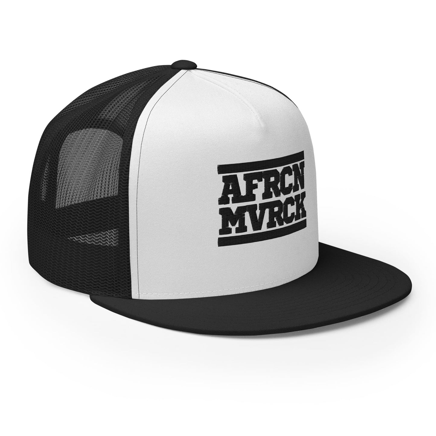 AFRCN MVRCK Trucker Hat — White & Black 3