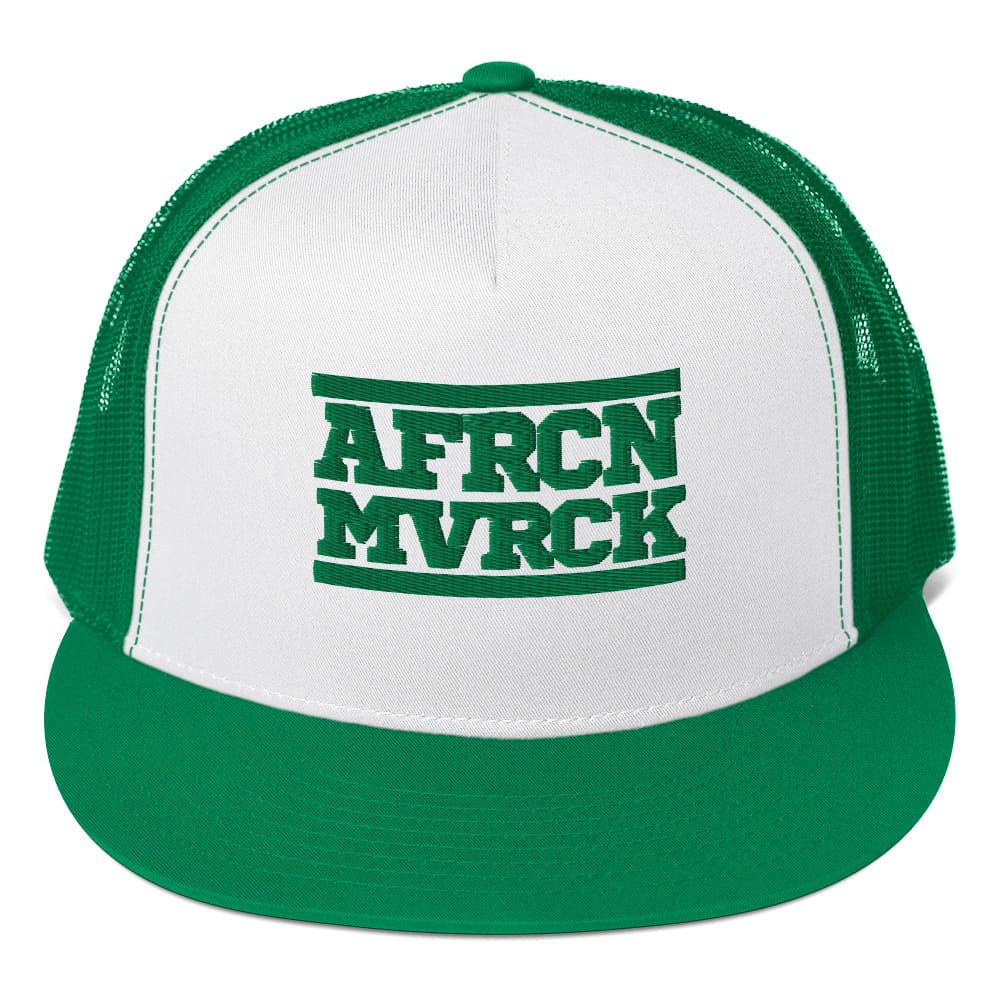 AFRCN MVRCK Trucker Hat – White & Kelly Green 4