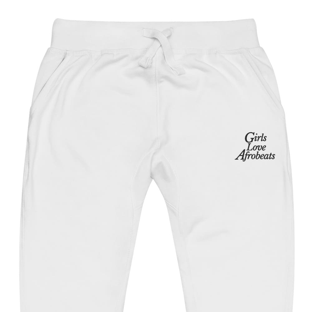 Girls Love Afrobeats Unisex Fleece Sweatpants - Classic White