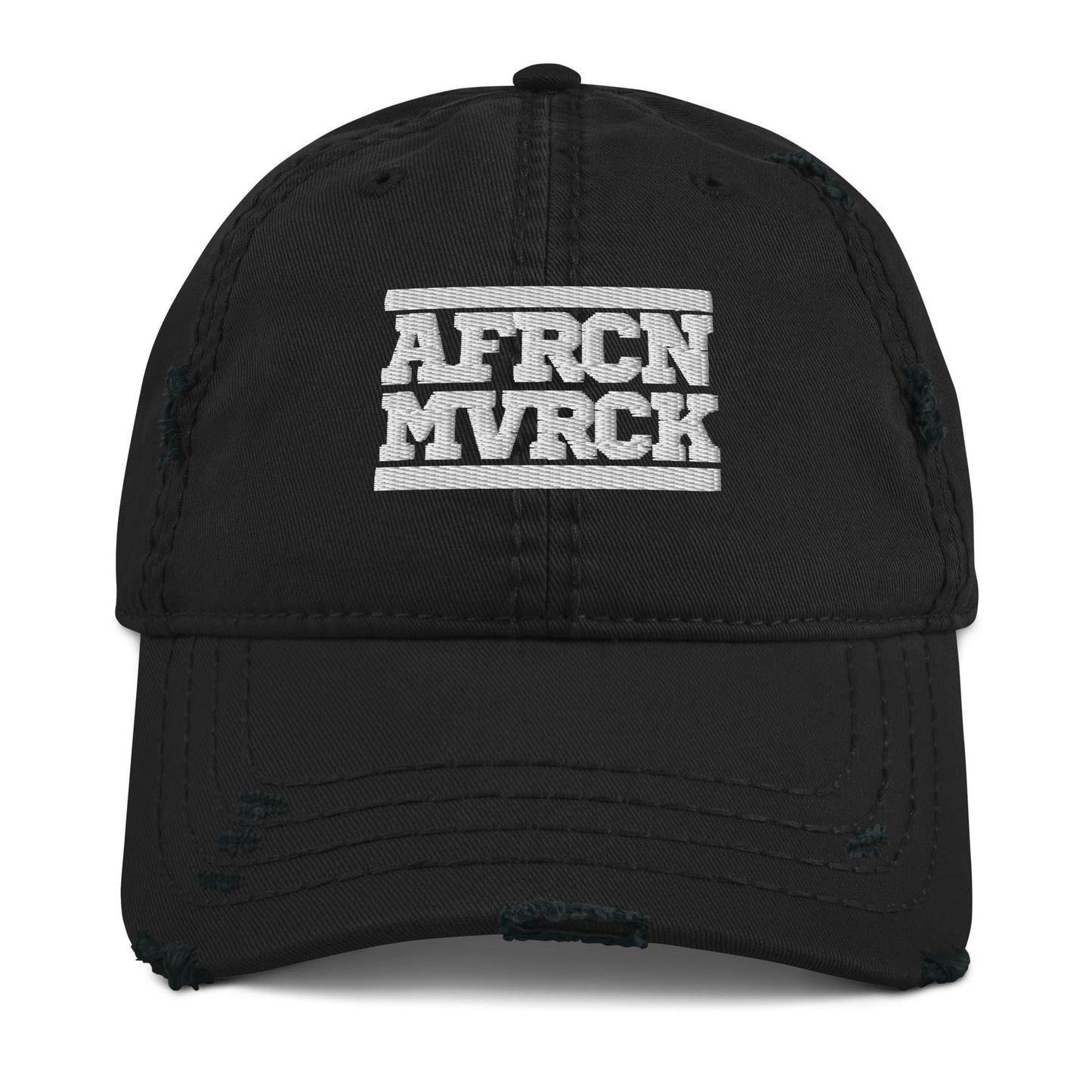 AFRCN MVRCK Distressed Dad Hat - Black & White