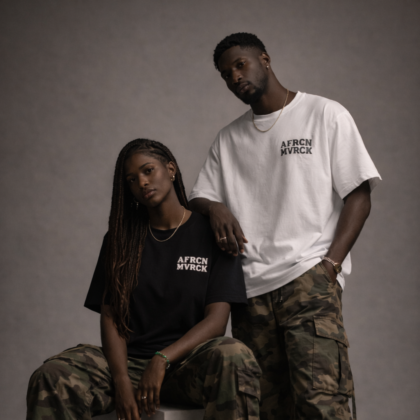 AFRCN MVRCK Monochrome Tee - White