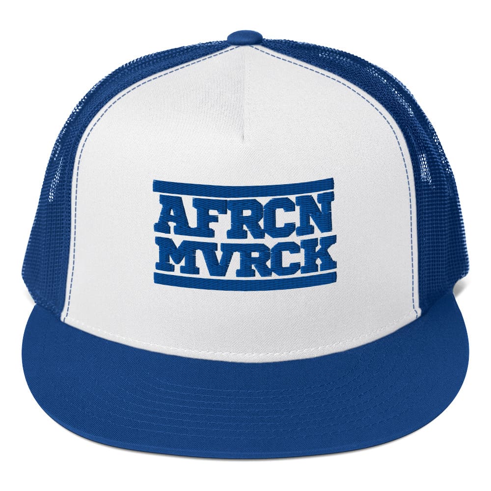 AFRCN MVRCK Trucker Hat - White & Royal Blue 2