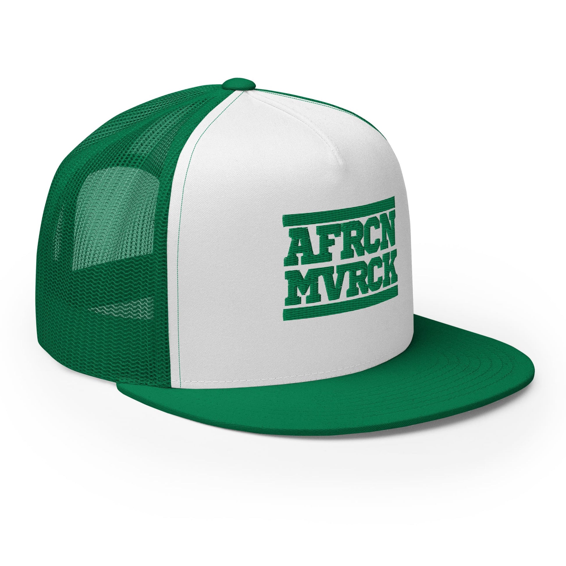 AFRCN MVRCK Trucker Hat – White  & Kelly Green 2