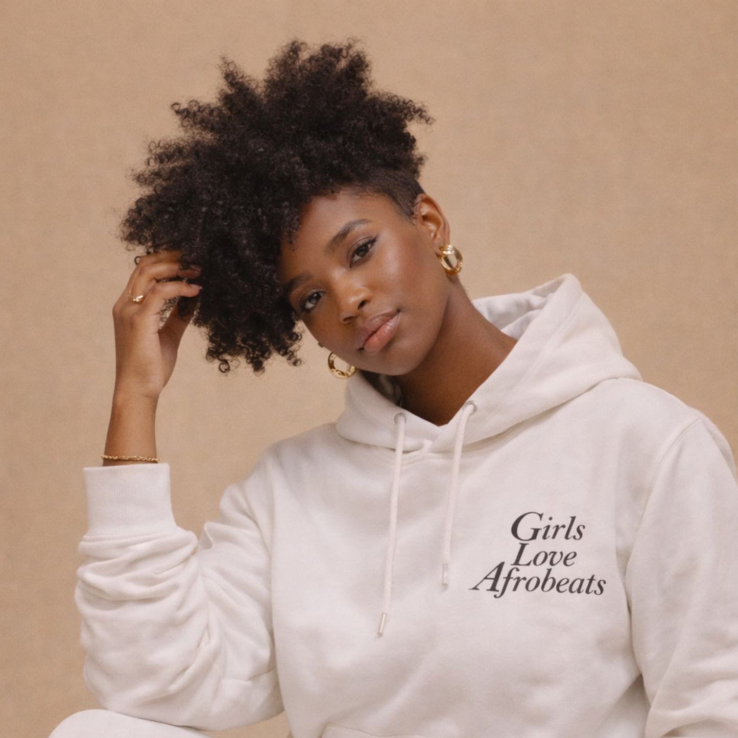Girls Love Afrobeats Premium Unisex Hoodie - Classic White