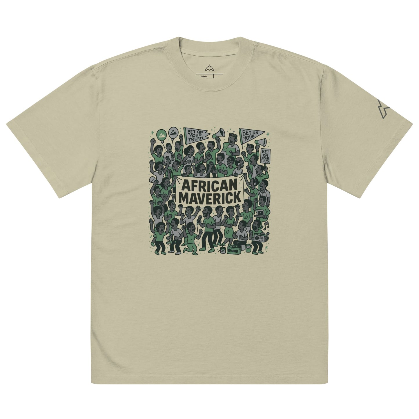 African Maverick Block‑Party Tee - Green