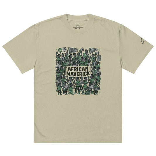 African Maverick Block‑Party Tee - Green