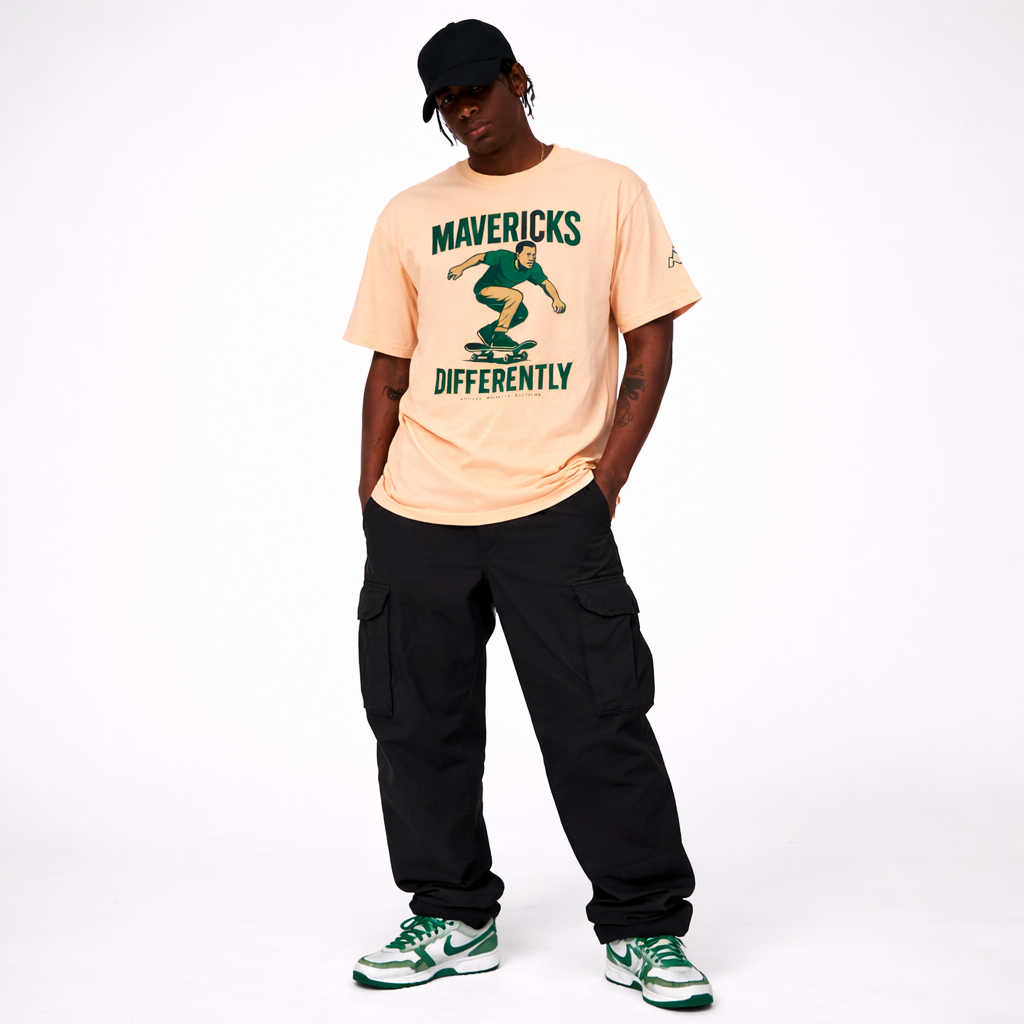 Mavericks Move Differently Heavyweight Tee – Beige × Green