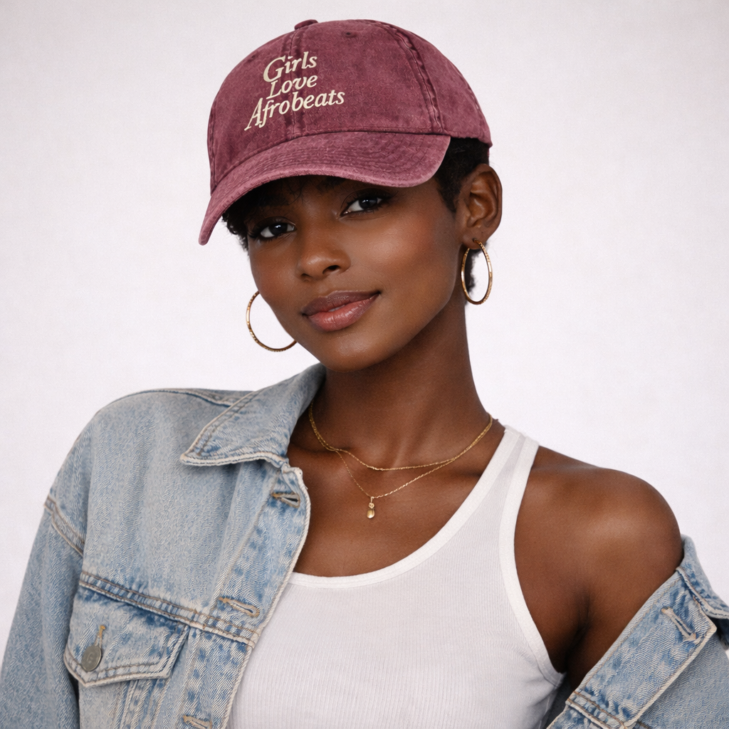 Girls Love Afrobeats Vintage Twill Cap - Wine