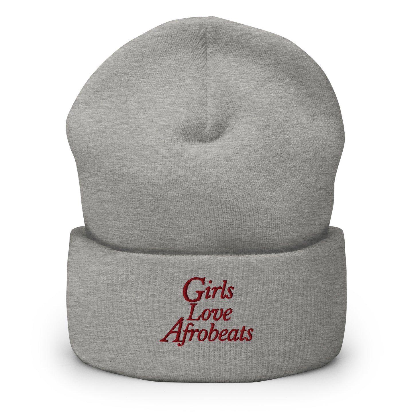 Girls Love Afrobeats Cuffed Beanie - Grey & Maroon