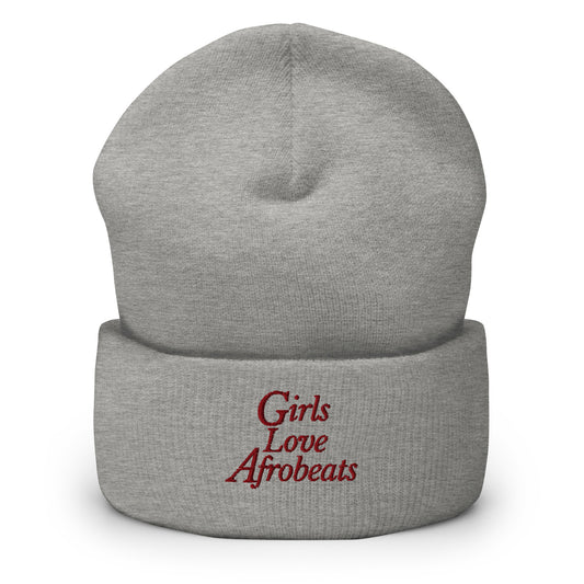 Girls Love Afrobeats Cuffed Beanie - Soft Life Grey
