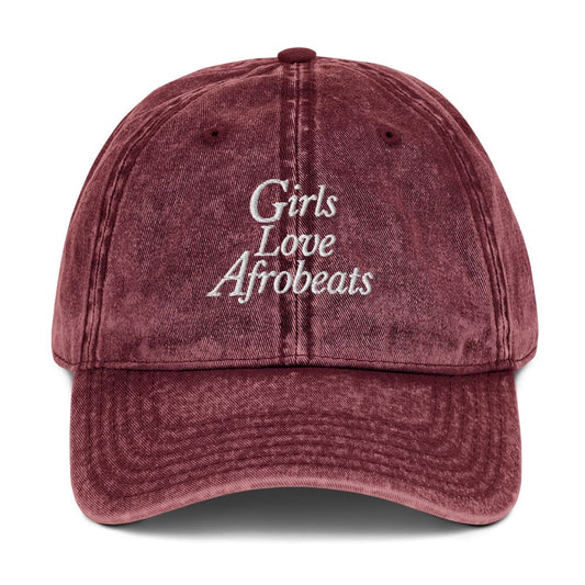 Girls Love Afrobeats Vintage Twill Cap - Wine